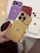 Leather Textured Module Logo iPhone 16 Pro - Gold 43285 фото 3